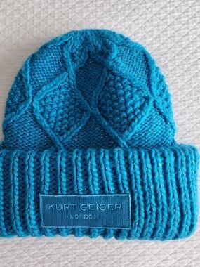 Kurt Geiger Wpmen New Teal Knit Beanie